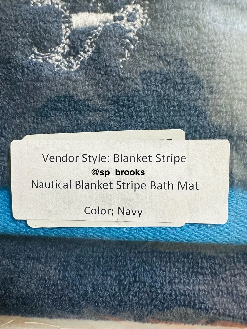 🎁2PC Brooks Brothers Bath Mats - Turkish Cotton Bath Mats - Stripe - 30.5x19.5